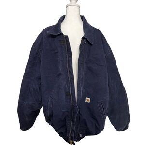 Carhartt Dark Blue Flame Resistant (FR) Workwear Jacket - Size XL Tall